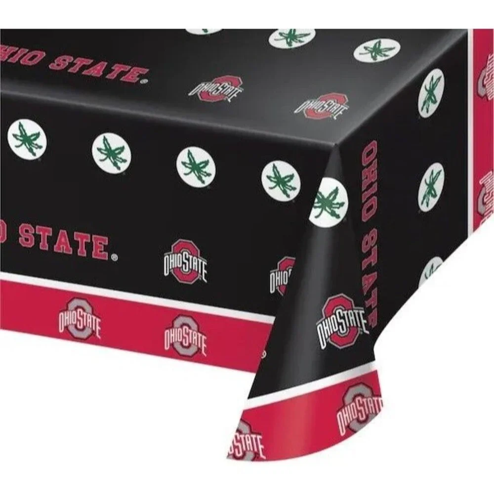 Lot of 2 Ohio State University Buckeyes NCAA Plastic Tablecloths 54